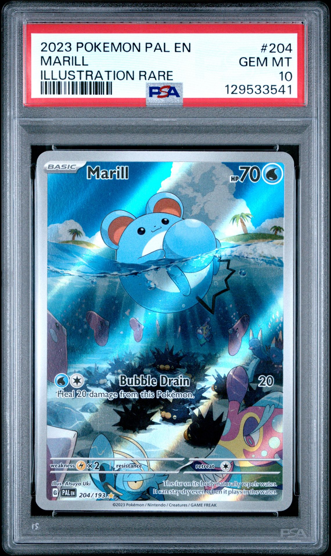 2023 Pokemon Pal En-Paldea Evolved Marill #204 (Illustration Rare) Gem Mt 10 front