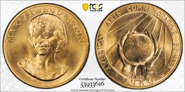 1980 AV Medal Marian Anderson MS65