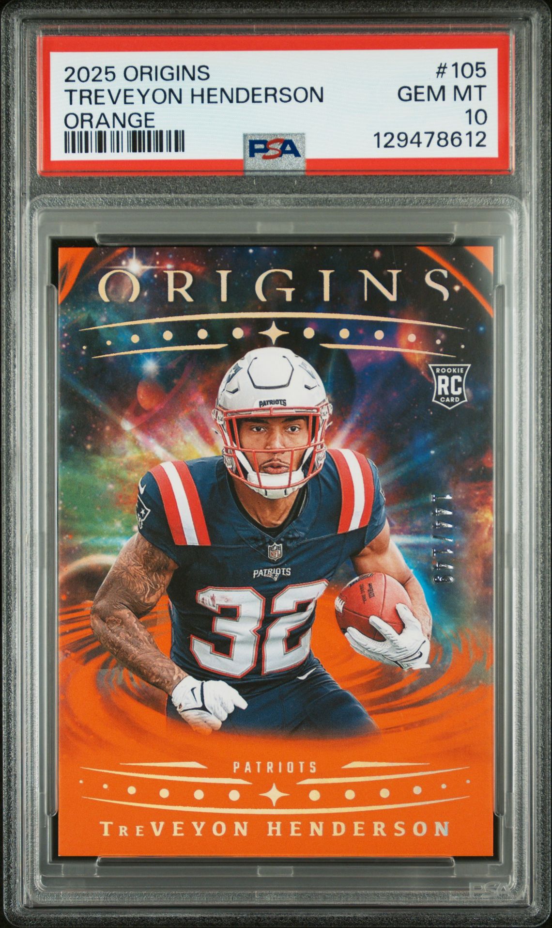 2025 Panini PANINI ORIGINS ORANGE #105 Treveyon Henderson front