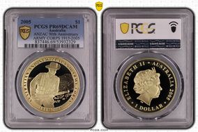 2005 $1  ANZAC 90th Anniversary ARMY CORPS 1915-2005 PR69DCAM