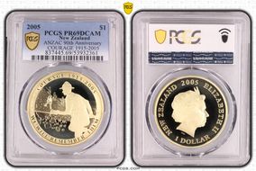 2005 $1 ANZAC 90th Anniversary COURAGE 1915-2005 PR69DCAM