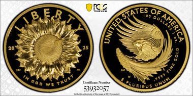 2025-W $100 American Liberty High Relief .9999 Fine First Strike PR70DCAM