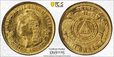 1907 Peso KM-56  Au MS63