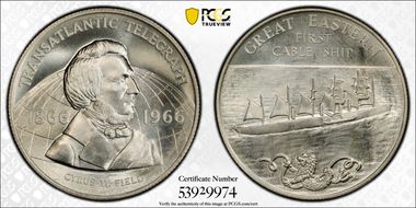 1966 SC50C Great Eastern Ag Heraldic Art Medal MS68