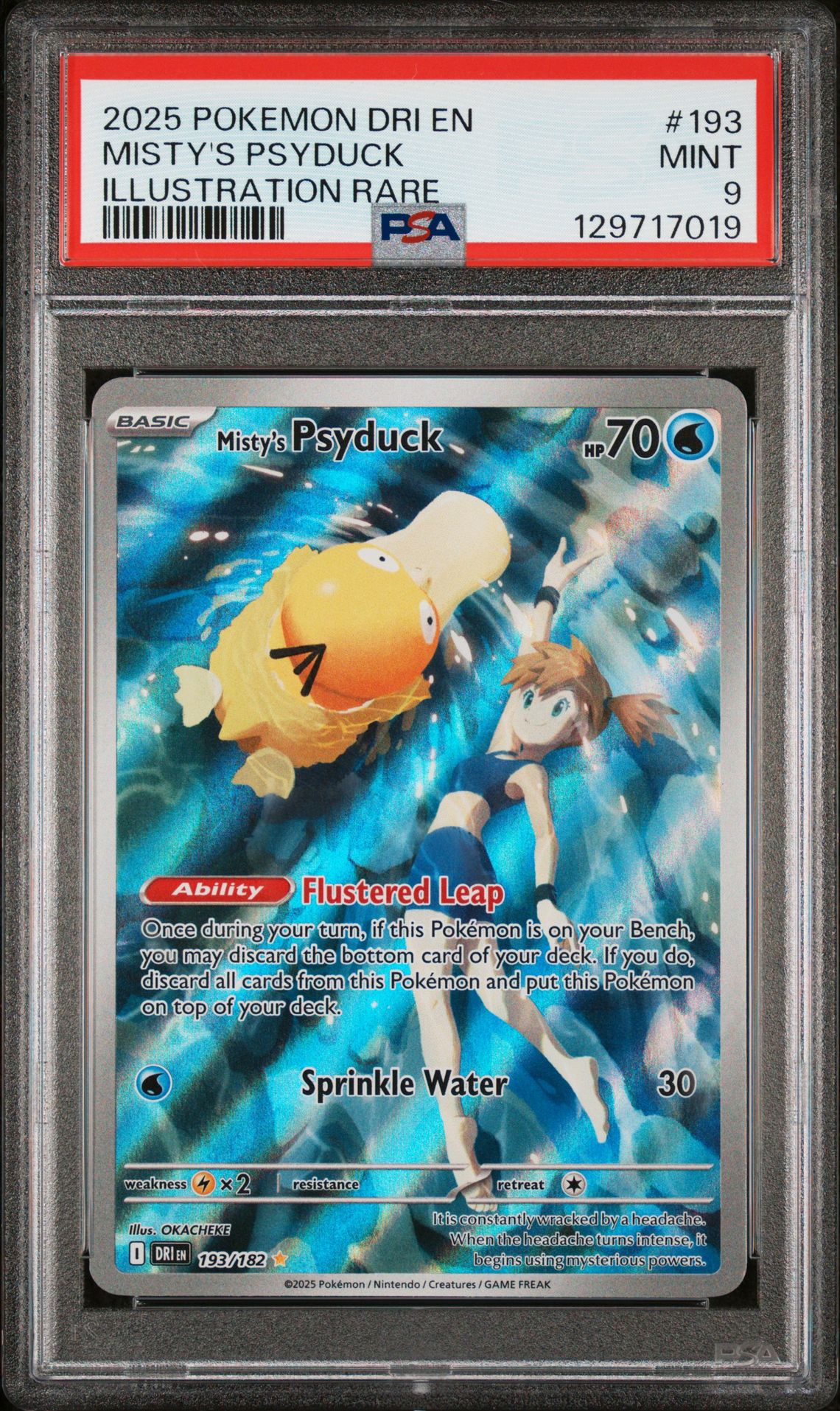 2025 Pokemon Dri En-Destined Rivals Misty's Psyduck #193 (Illustration Rare) Mint 9 front