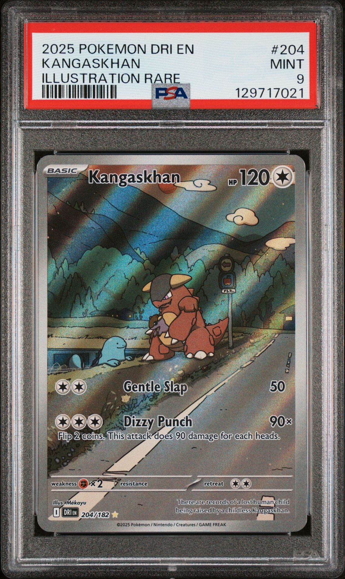 2025 Pokemon Dri En-Destined Rivals Kangaskhan #204 (Illustration Rare) Mint 9 front