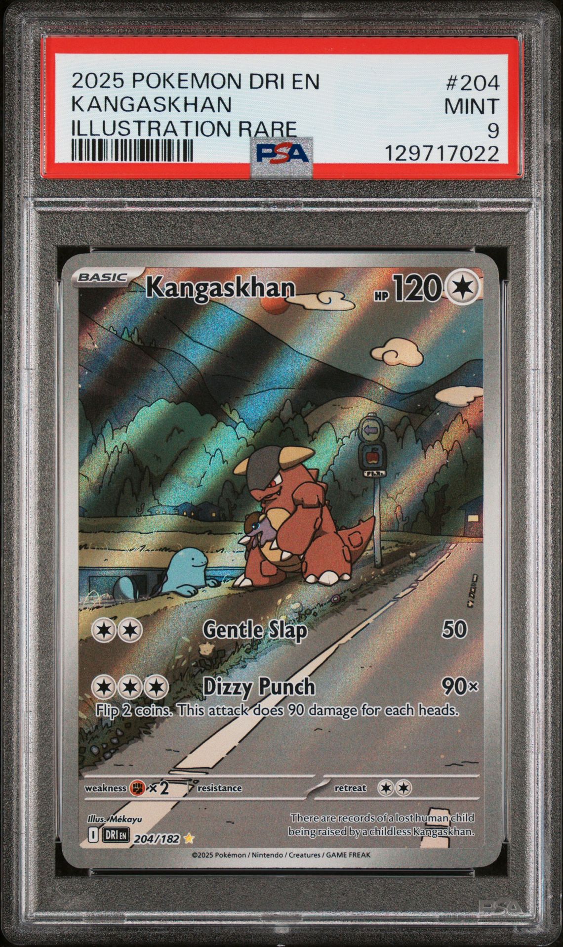 2025 Pokemon Dri En-Destined Rivals Kangaskhan #204 (Illustration Rare) Mint 9 front