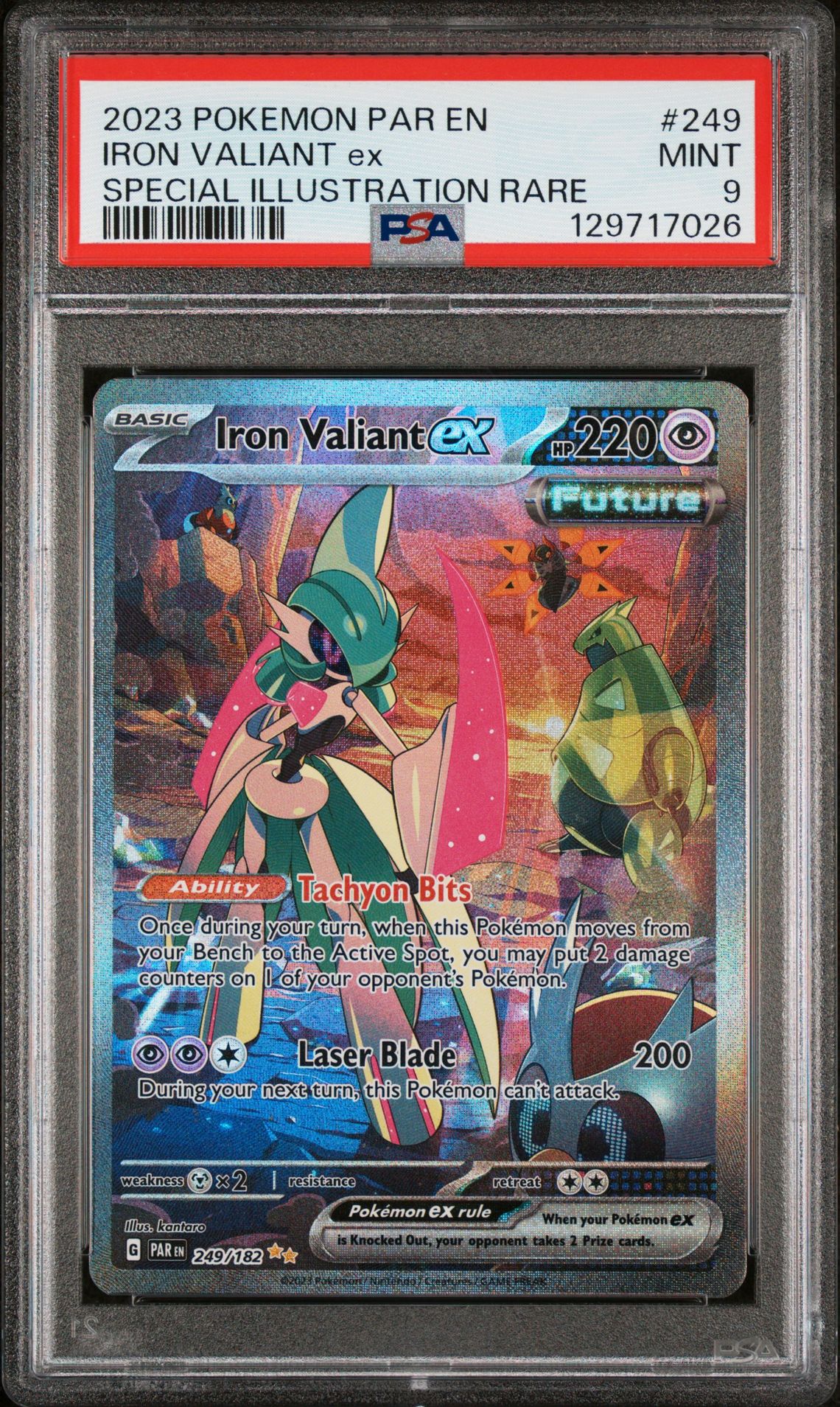 2023 Pokemon Par En-Paradox Rift Iron Valiant Ex #249 (Special Illustration Rare) Mint 9 front