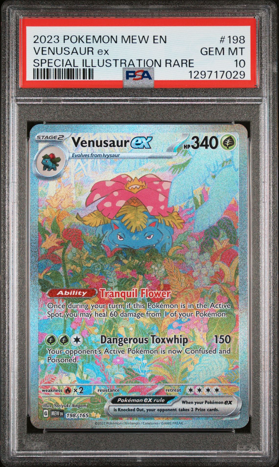 2023 Pokemon Mew En-151 Venusaur Ex #198 (Special Illustration Rare) Gem Mt 10 front