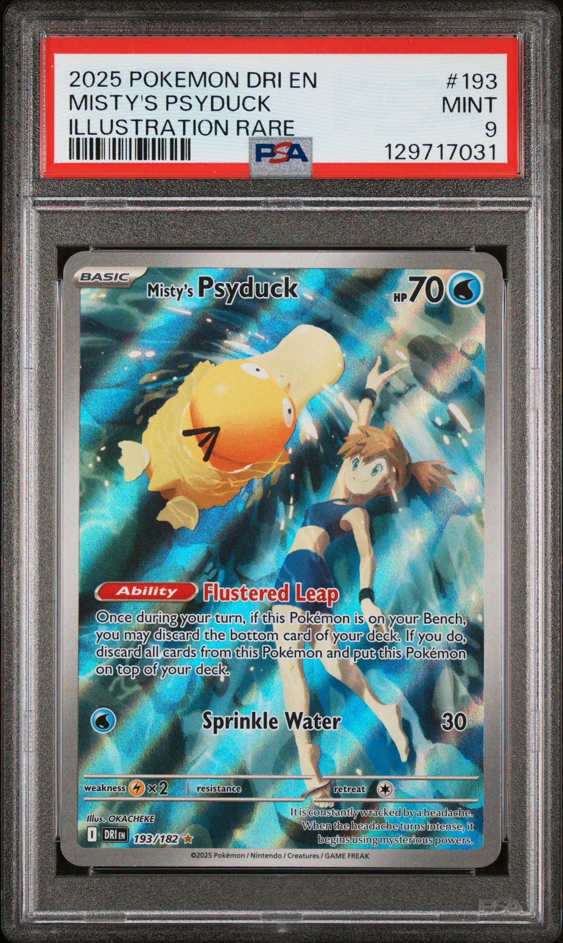 2025 Pokemon Dri En-Destined Rivals Misty's Psyduck #193 (Illustration Rare) Mint 9 front