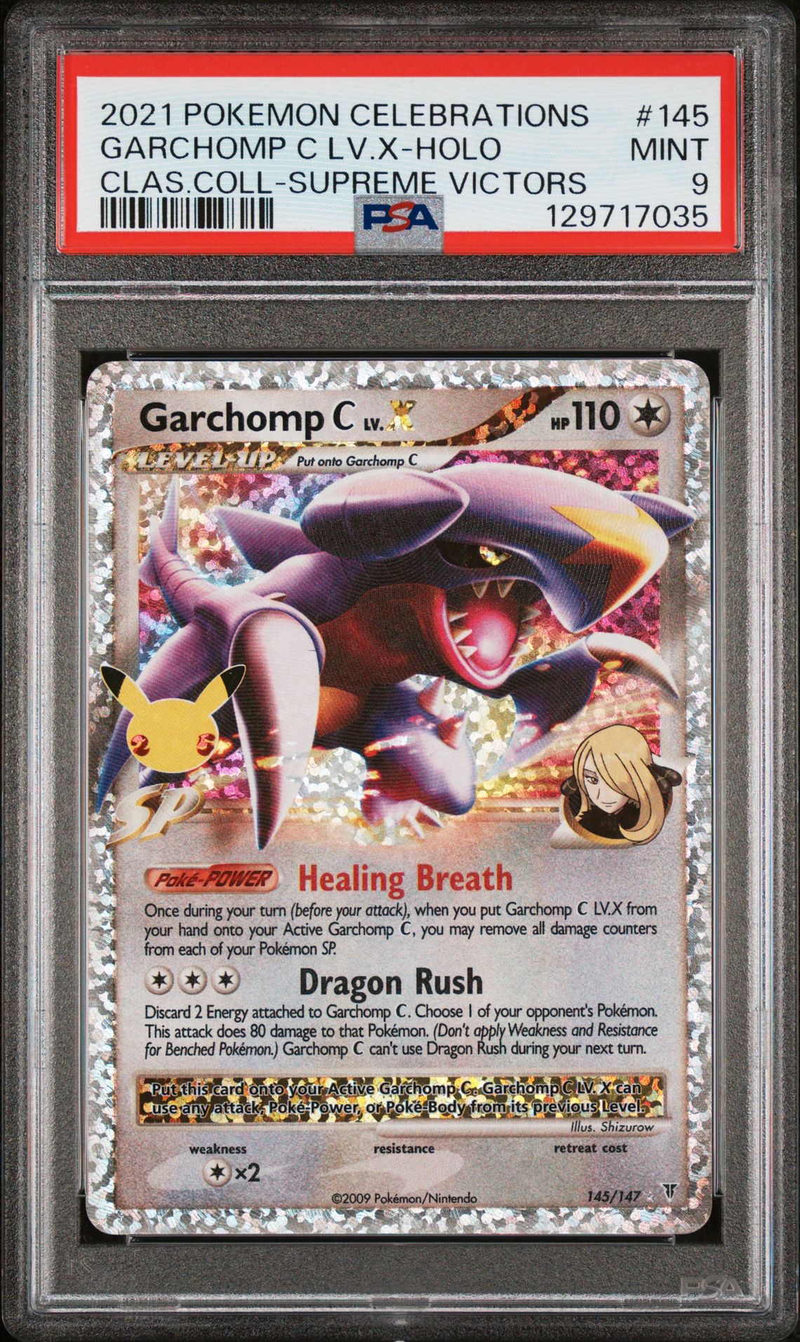 2021 Pokemon Celebrations Classic Collection Garchomp C Lv.x-Holo #145 (Clas.coll-Supreme Victors) Mint 9 front