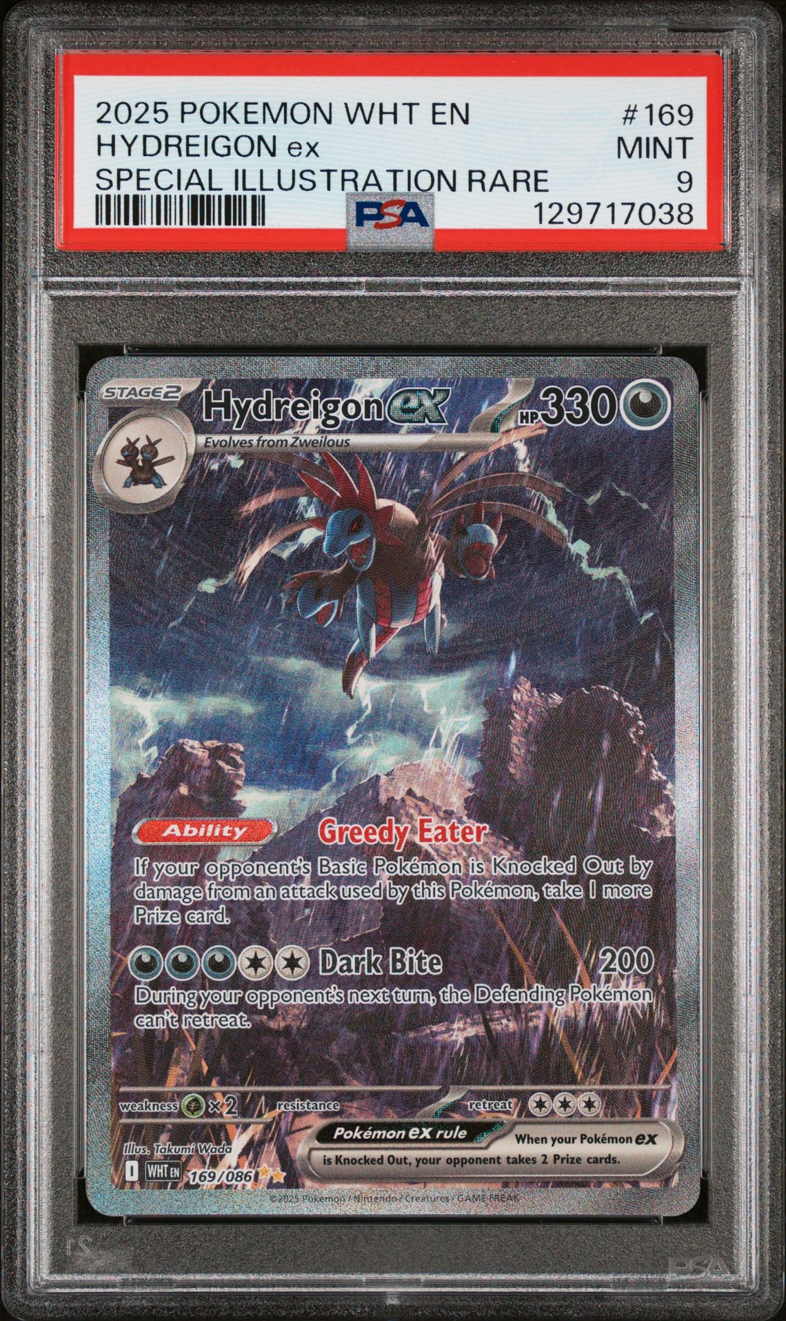 2025 Pokemon Wht En-White Flare Hydreigon Ex #169 (Special Illustration Rare) Mint 9 front