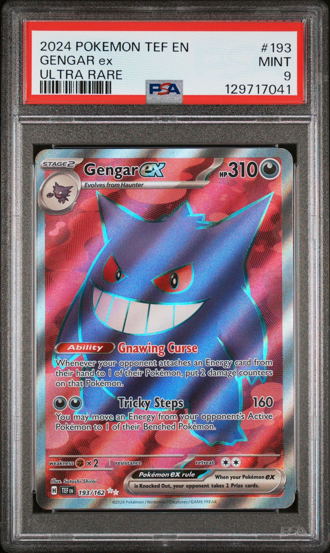 2024 Pokemon Tef En-Temporal Forces Gengar Ex #193 (Ultra Rare) Mint 9 front