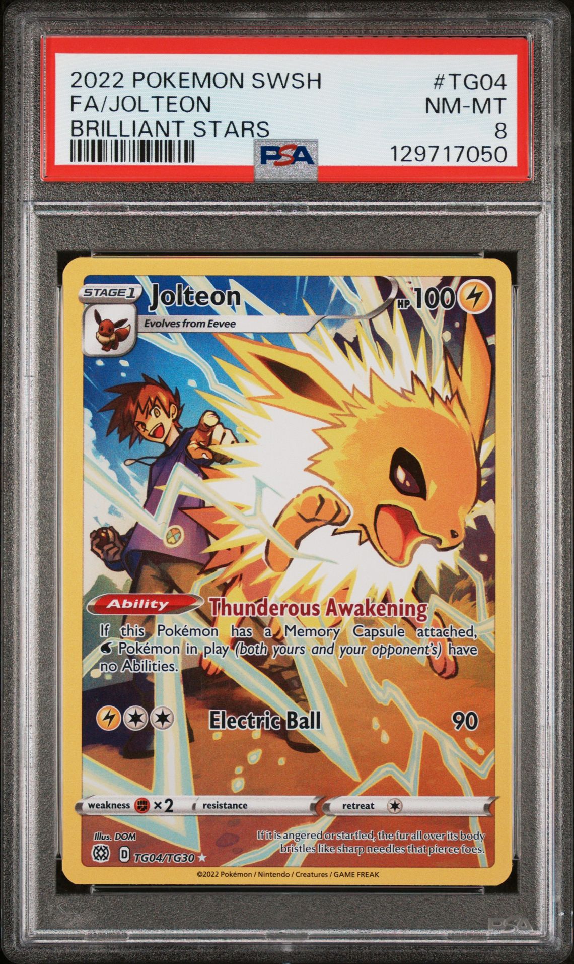 2022 Pokemon Sword & Shield Brilliant Stars Fa/Jolteon #Tg04 (Brilliant Stars) Nm-Mt 8 front
