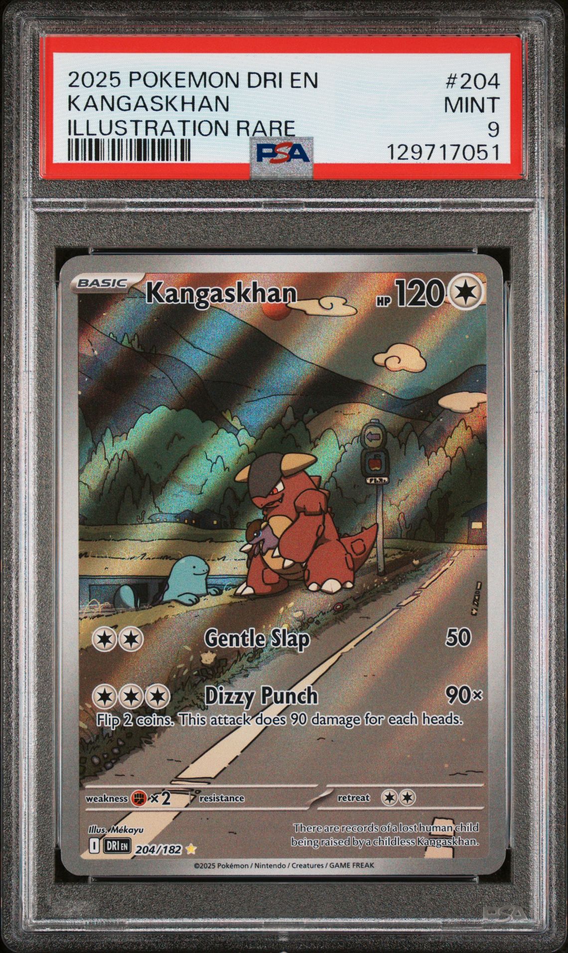 2025 Pokemon Dri En-Destined Rivals Kangaskhan #204 (Illustration Rare) Mint 9 front