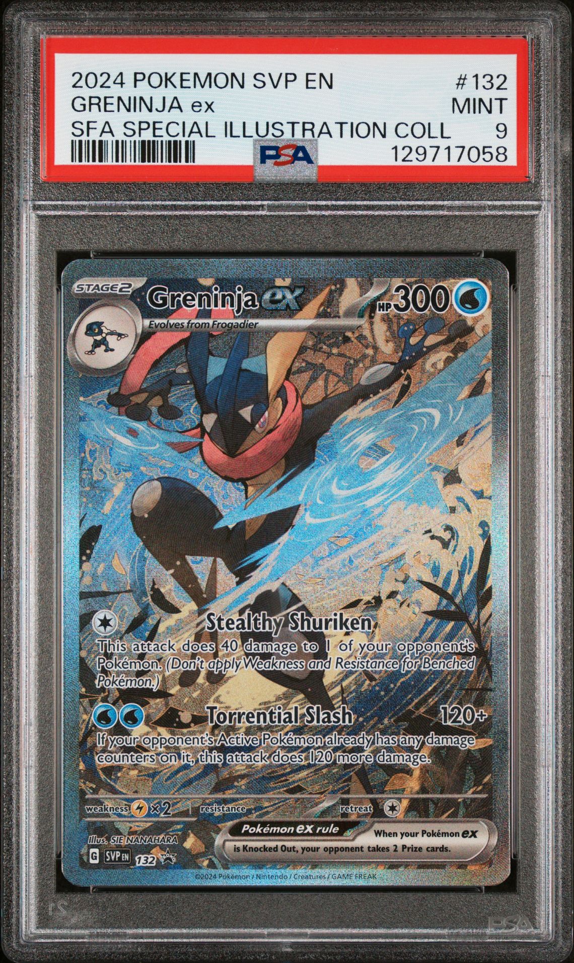 2024 Pokemon Svp En-Sv Black Star Promo Greninja Ex #132 (Sfa Special Illustration Coll) Mint 9 front