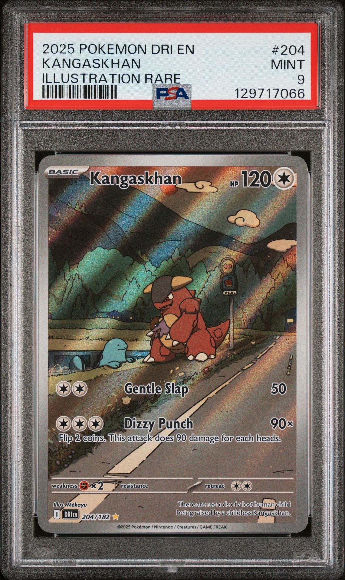 2025 Pokemon Dri En-Destined Rivals Kangaskhan #204 (Illustration Rare) Mint 9 front