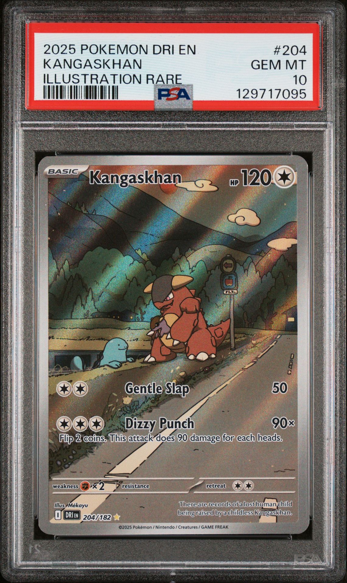 2025 Pokemon Dri En-Destined Rivals Kangaskhan #204 (Illustration Rare) Gem Mt 10 front