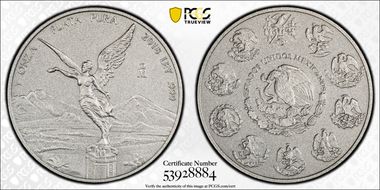 2018-Mo Onza Libertad Ag - Antiqued SP70