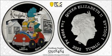 2022-P $1 Krustylu Studios Colorized PR69DCAM
