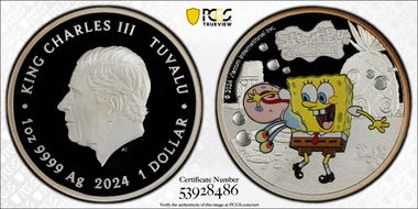 2024 $1 SpongeBob SquarePants & Gary Colorized PR69DCAM
