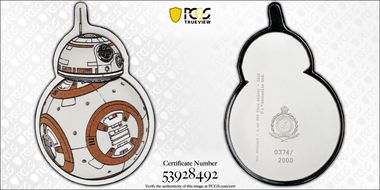 2025 $2 BB-8 - Star Wars Colorized PR70