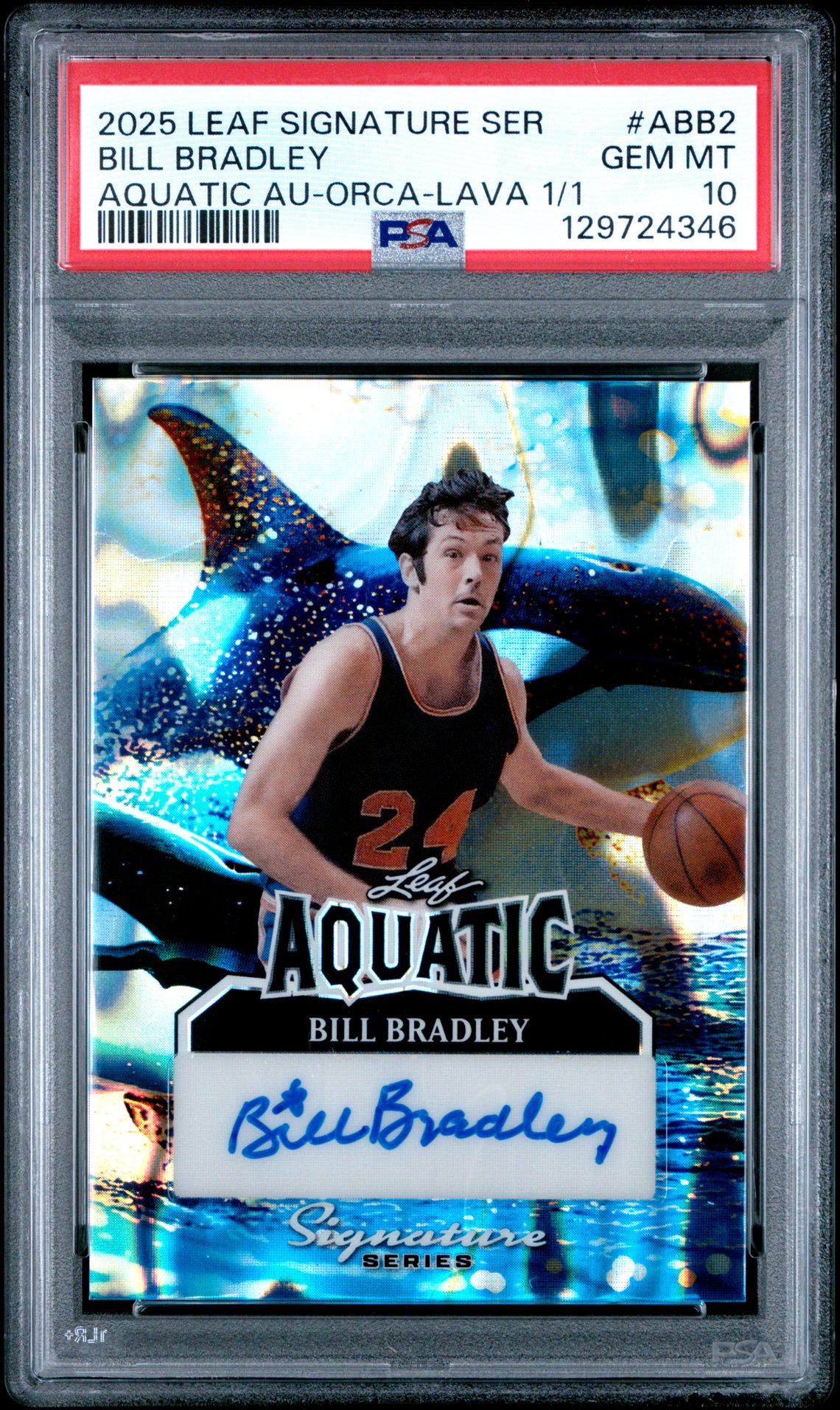 2025 Leaf LEAF SIGNATURE SERIES AQUATIC AUTOGRAPHS Lava #ABB2 Bill Bradley front