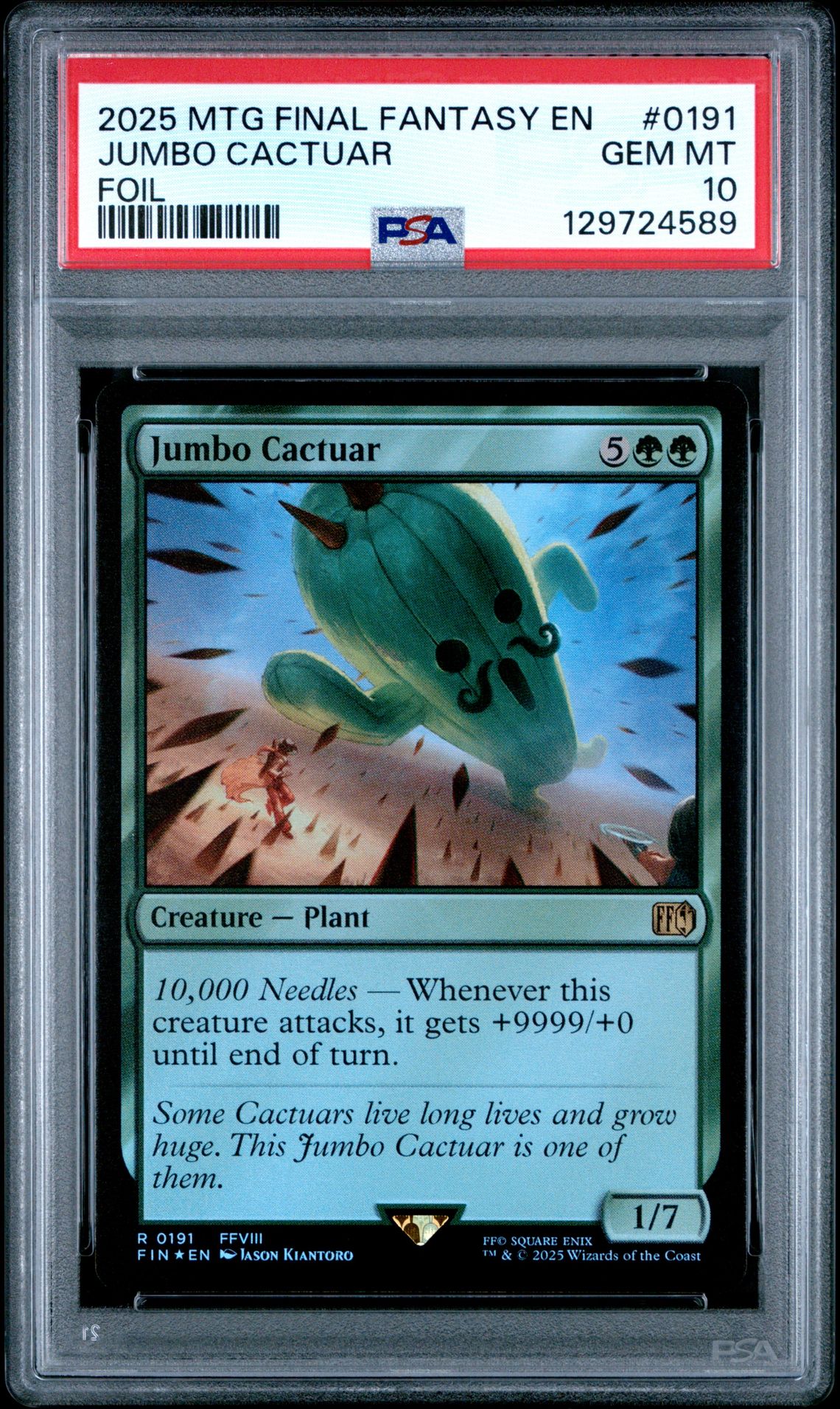 2025 MTG MAGIC THE GATHERING FINAL FANTASY FOIL #0191 Jumbo Cactuar front