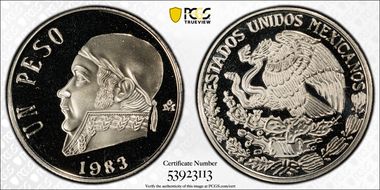 1983-Mo Peso KM-460 Open 8 PR69CAM