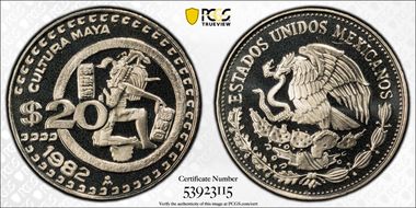 1982-Mo 20 Peso KM-486 PR69DCAM