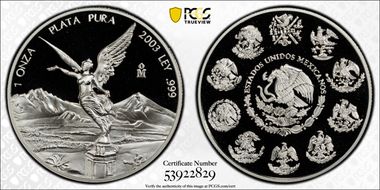 2003-Mo Onza Libertad Ag PR70DCAM