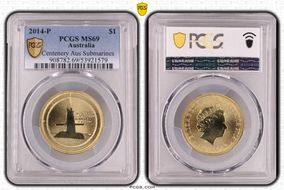 2014-P $1 Centenery Aus Submarines MS69