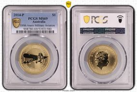 2014-P $1 100th Anniv Military Aviation MS69