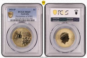 2014-P $1 Declaration of WWI MS69