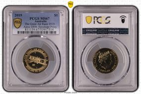 2019 $1 The Great Air Race 1919 Airco DH9- Envelope Privy MS67