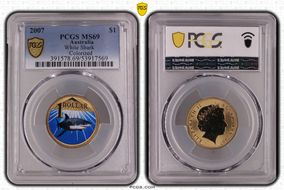 2007 $1 White Shark  Colorized MS69