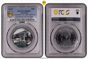 2025 50C S. Australia No. 520 Colorized Australian Rail Heritage MS68