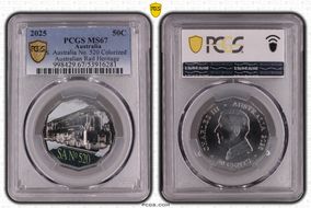 2025 50C S. Australia No. 520 Colorized Australian Rail Heritage MS67