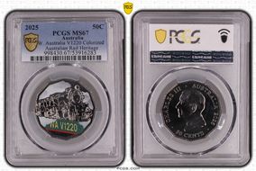 2025 50C W. Australia V1220 Colorized Australian Rail Heritage MS67