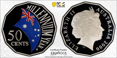 2000 50C Millennium - Colorized PR69DCAM
