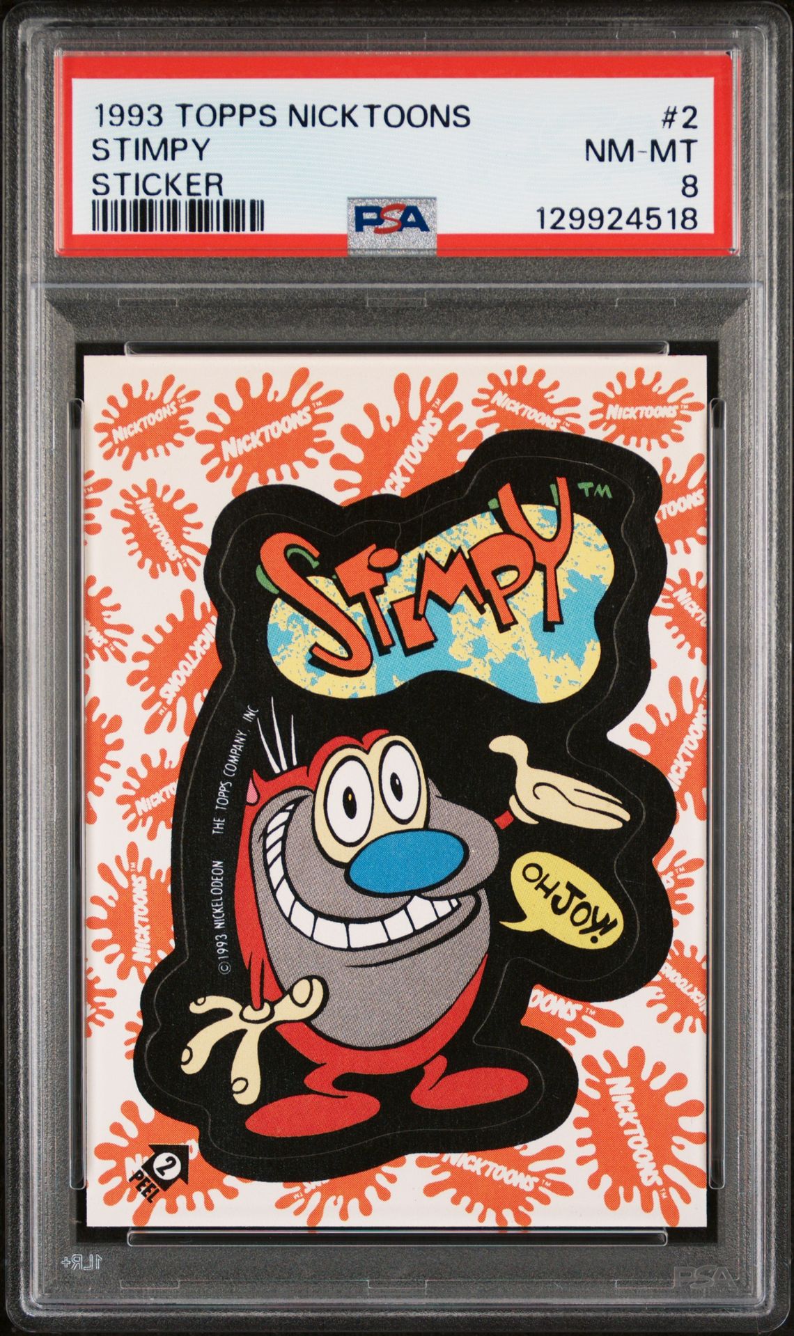 1993 Topps TOPPS NICKTOONS STICKERS #2 Stimpy front