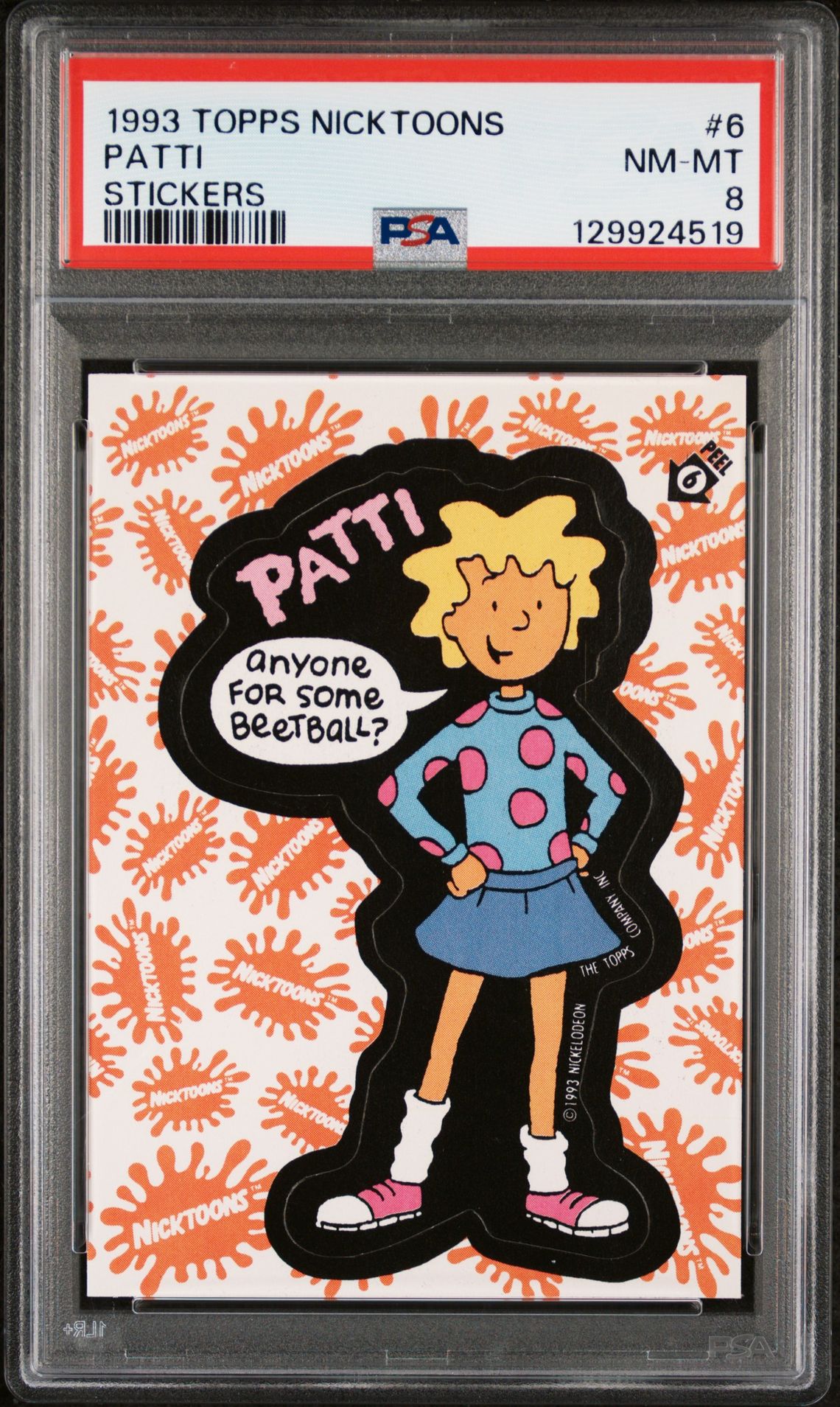 1993 Topps TOPPS NICKTOONS STICKERS #6 Patti front