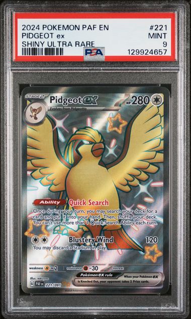 2024 Pokemon Paldean Fates Iniw Shiny Ultra Rare Pa SHINY ULTRA RARE #221 Pidgeot front