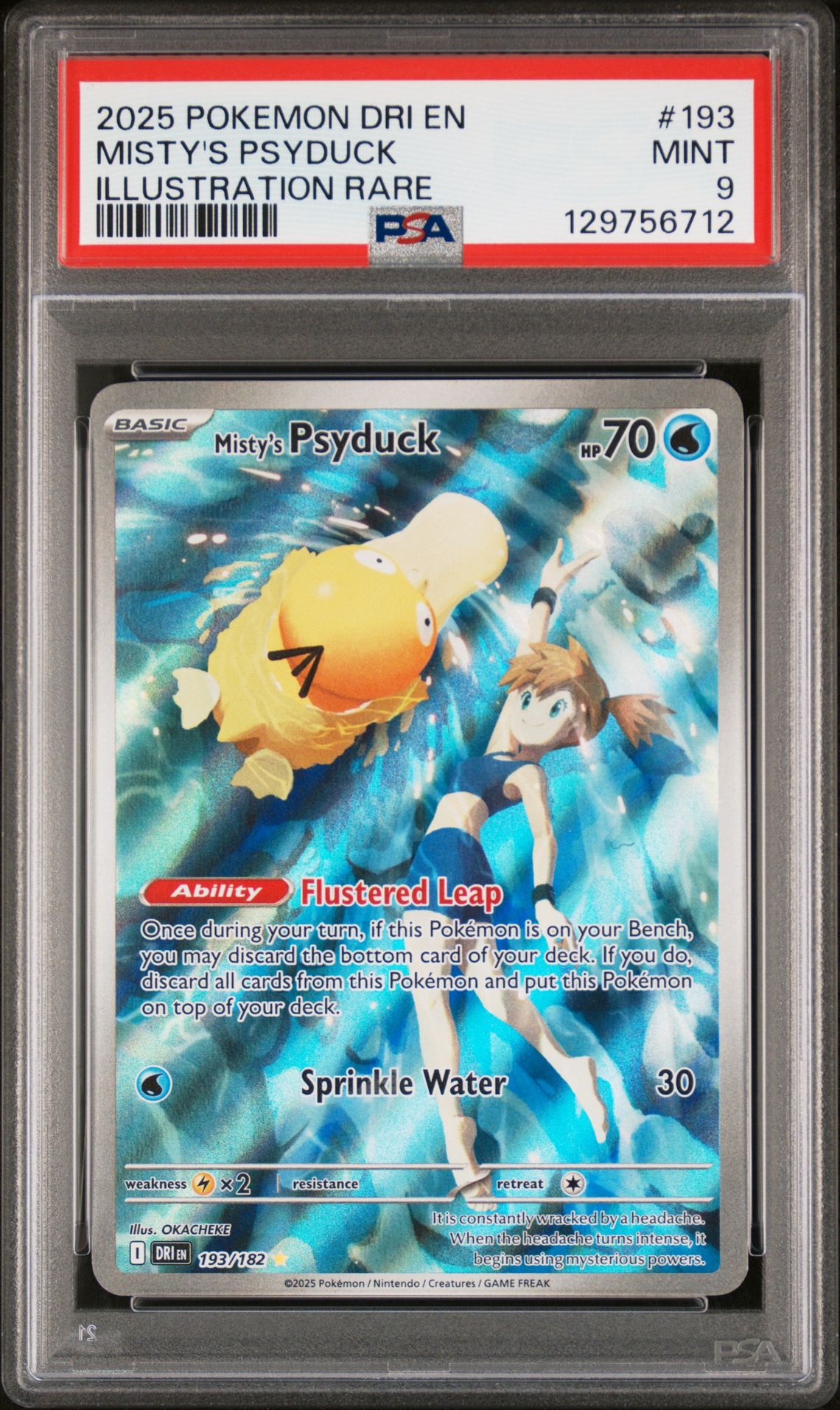 2025 Pokemon Dri En-Destined Rivals Misty's Psyduck #193 (Illustration Rare) Mint 9 front
