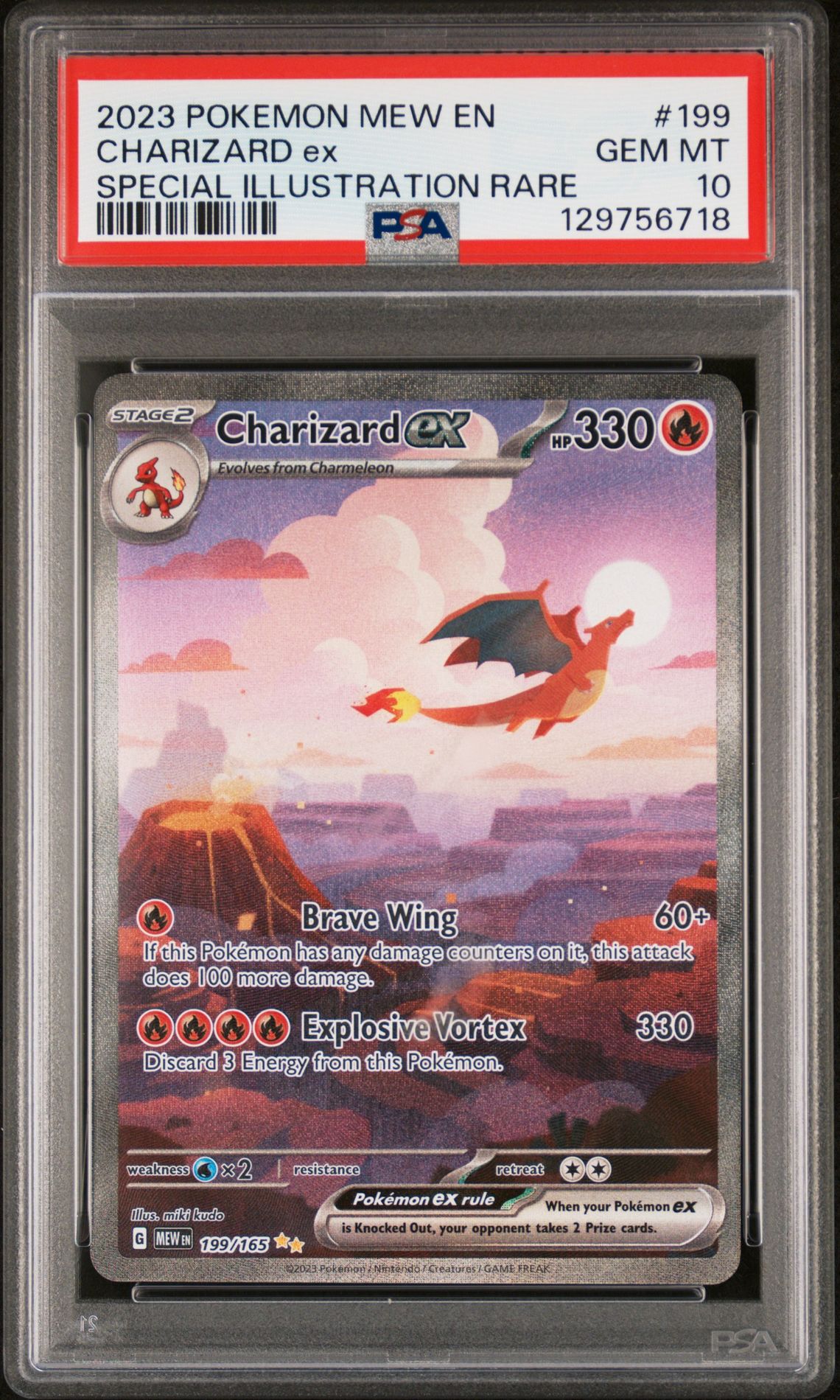 2023 Pokemon Mew En-151 Charizard Ex #199 (Special Illustration Rare) Gem Mt 10 front