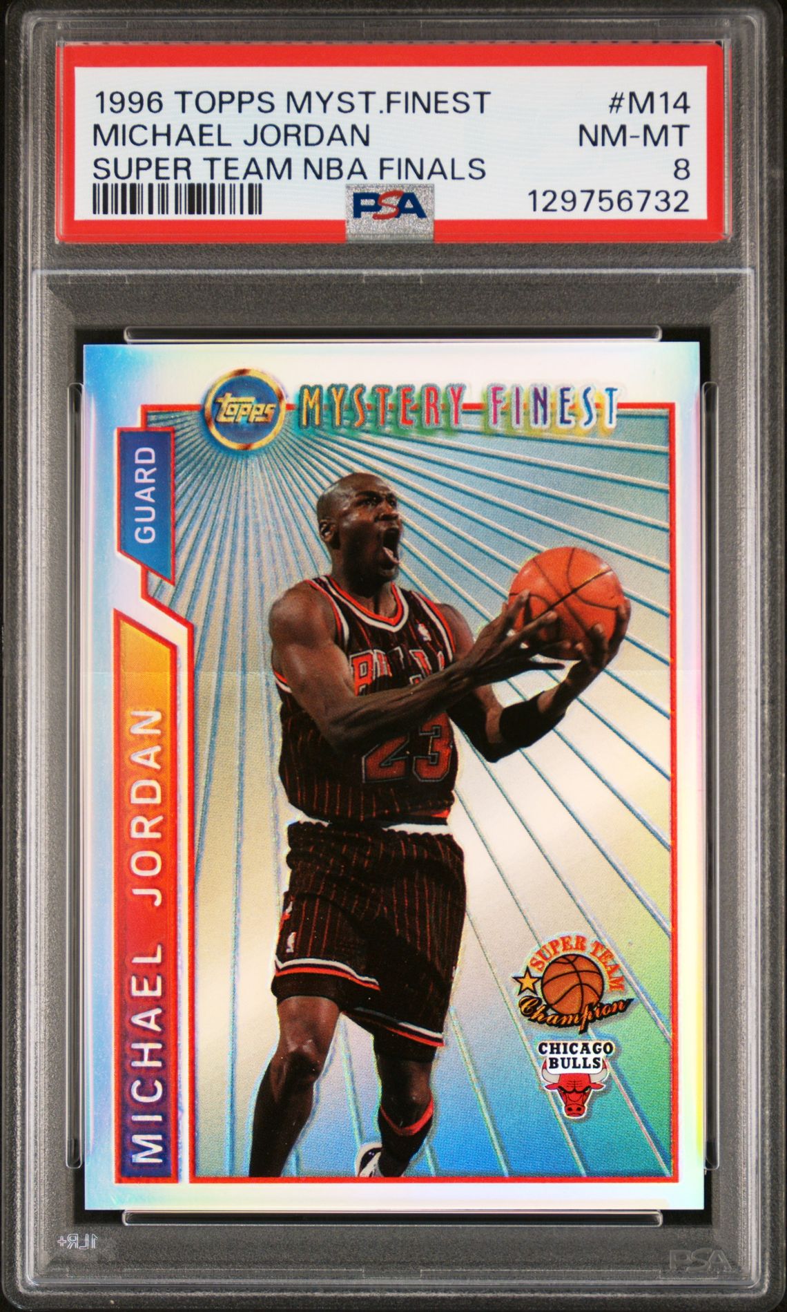 1996 Topps Mystery Finest Michael Jordan #M14 (Super Team Nba Finals) Nm-Mt 8 front