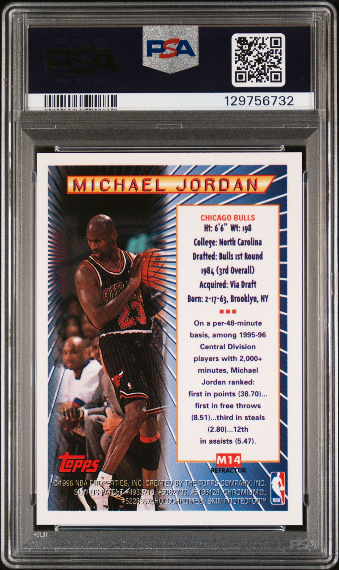 1996 Topps Mystery Finest Michael Jordan #M14 (Super Team Nba Finals) Nm-Mt 8 back