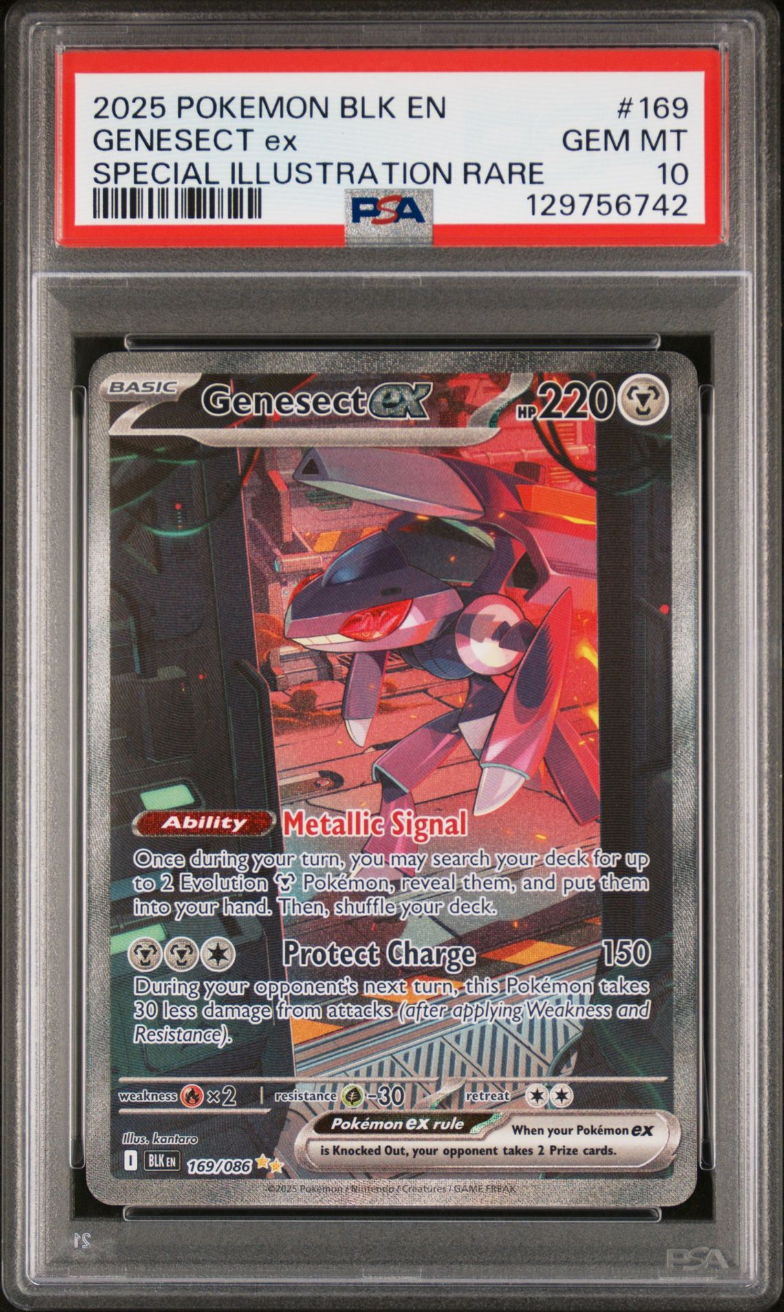 2025 Pokemon Blk En-Black Bolt Genesect Ex #169 (Special Illustration Rare) Gem Mt 10 front