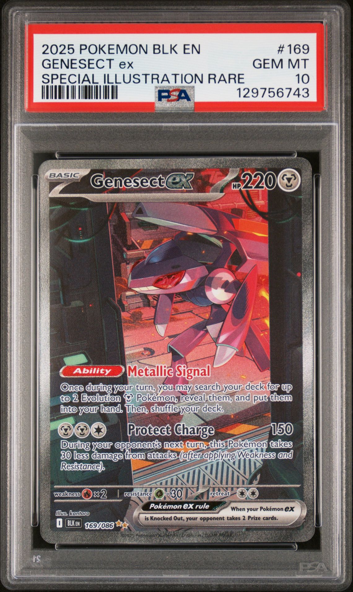 2025 Pokemon Blk En-Black Bolt Genesect Ex #169 (Special Illustration Rare) Gem Mt 10 front