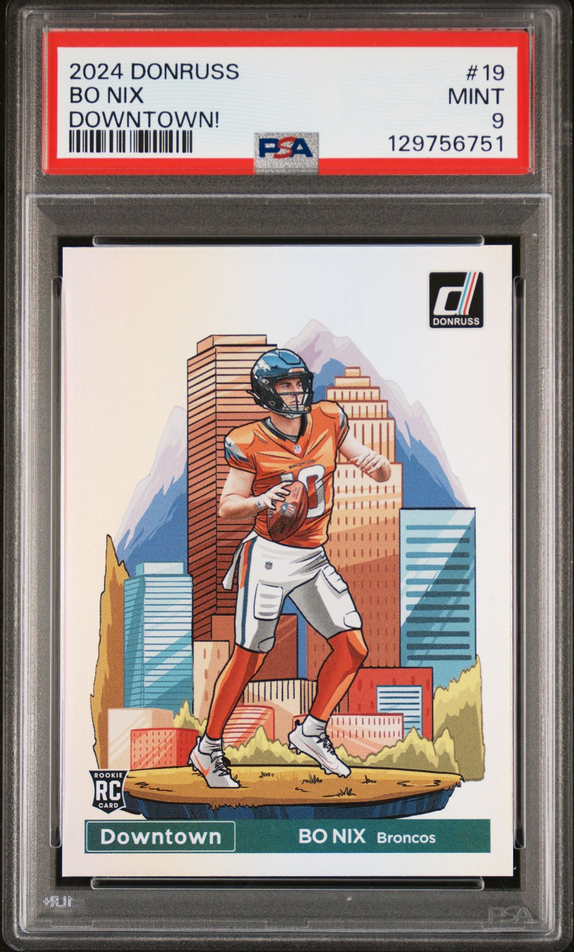 2024 Panini Donruss Downtown! Bo Nix #19 Mint 9 front
